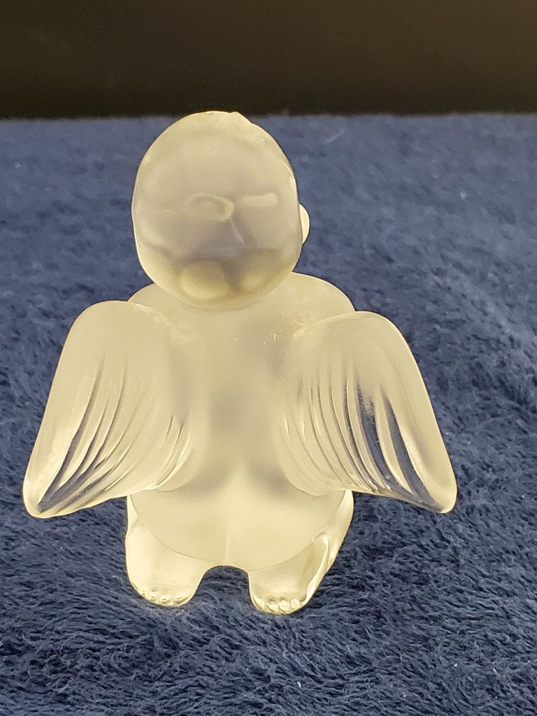 Lalique Figurines Cherub with Harp (12123)