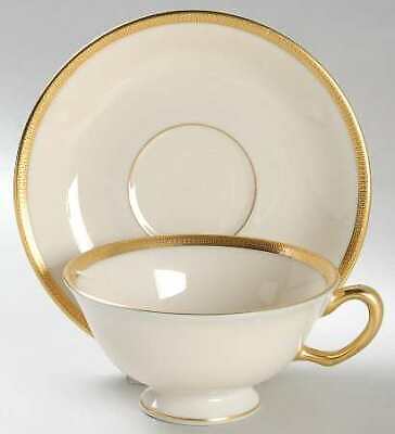 Set of 3 Lenox Tuxedo (Gold Backstamp) Footed Cup & Saucers 2 1/8"