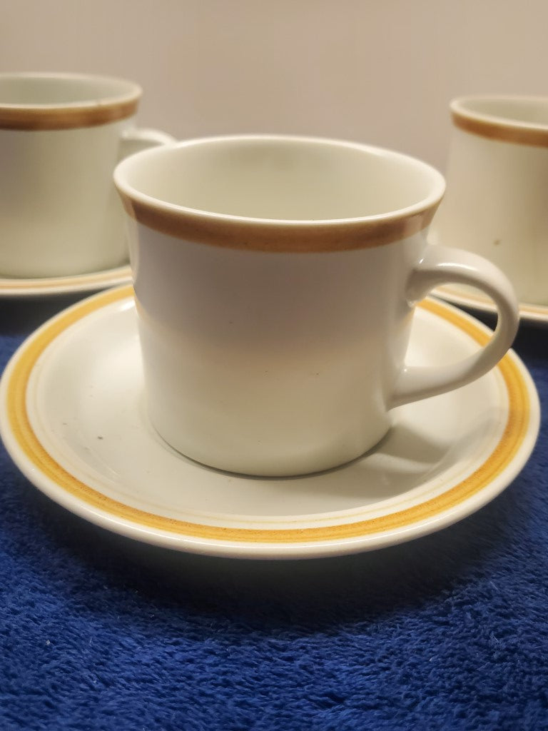 Set of 3 Royal Doulton Cinnamon Cup & Saucer Sets LK
