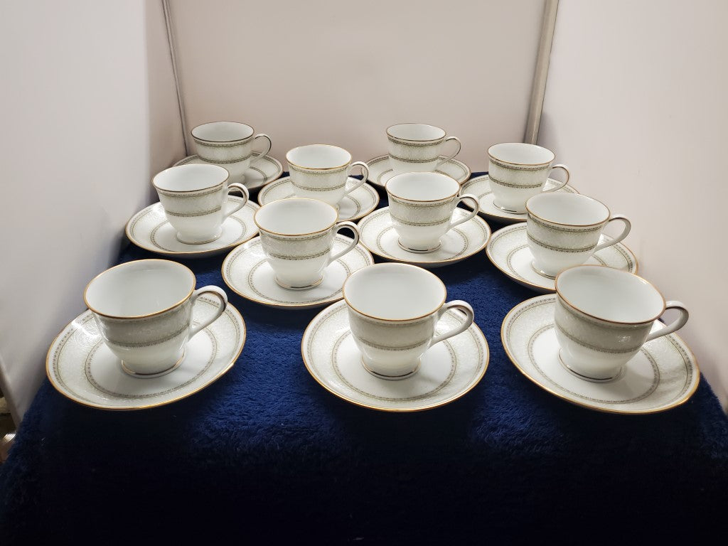 Set of 11 Noritake Eugenia Demitasse Cup & Saucer Sets LK