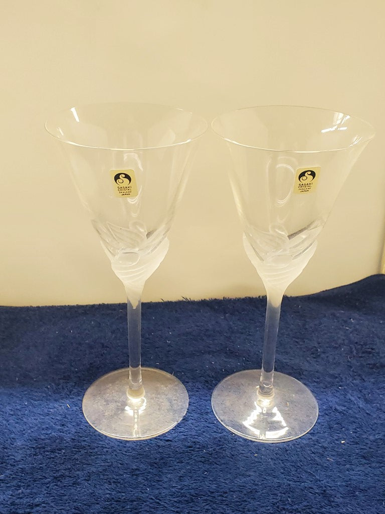 Set of 2 Sasaki Crystal SAS52 Water Goblet LK