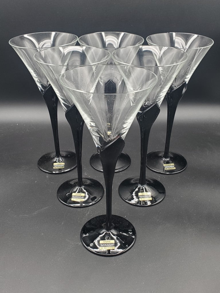 Set of 8 Mikasa Vogue Onyx Water Goblets