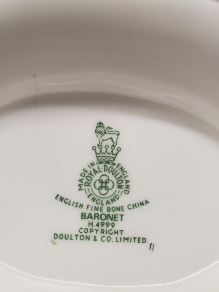 Royal Doulton Baronet Gravy Boat with Attached Underplate LK
