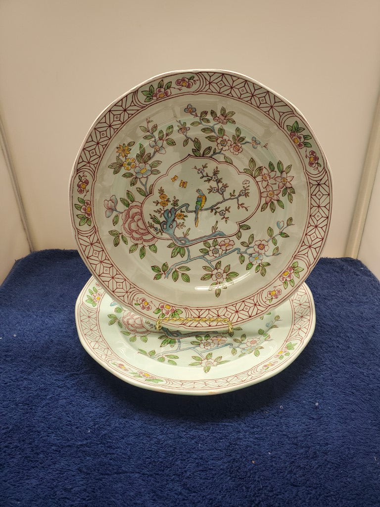 Set of 2 Adams Singapore Bird Luncheon Plates