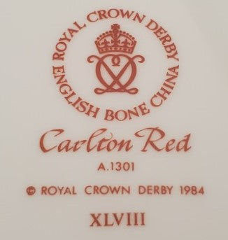 Royal Crown Derby Carlton Red Dinner Plate