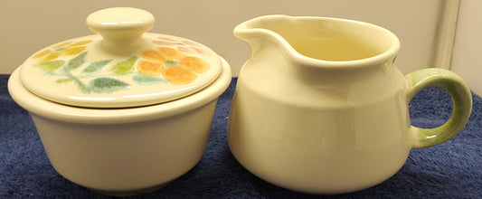 Franciscan Floral (USA Rim Shape) Creamer & Sugar Bowl with Lid LK