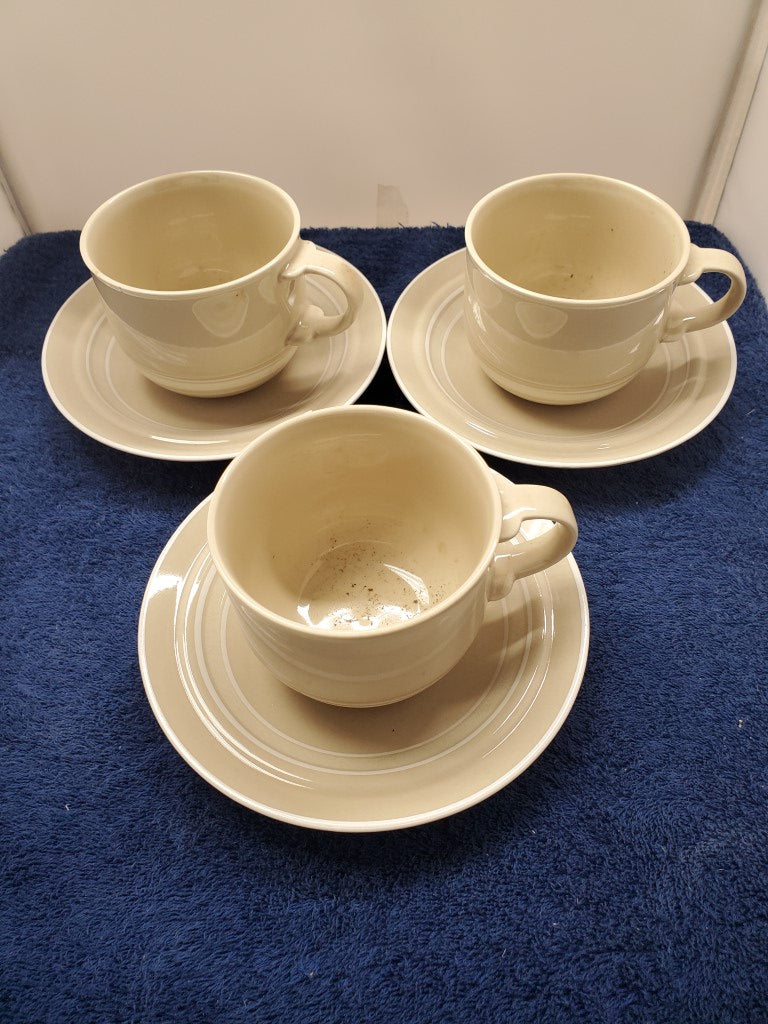 Set of 3 Mikasa Free Spirit Cup & Saucer Sets LK