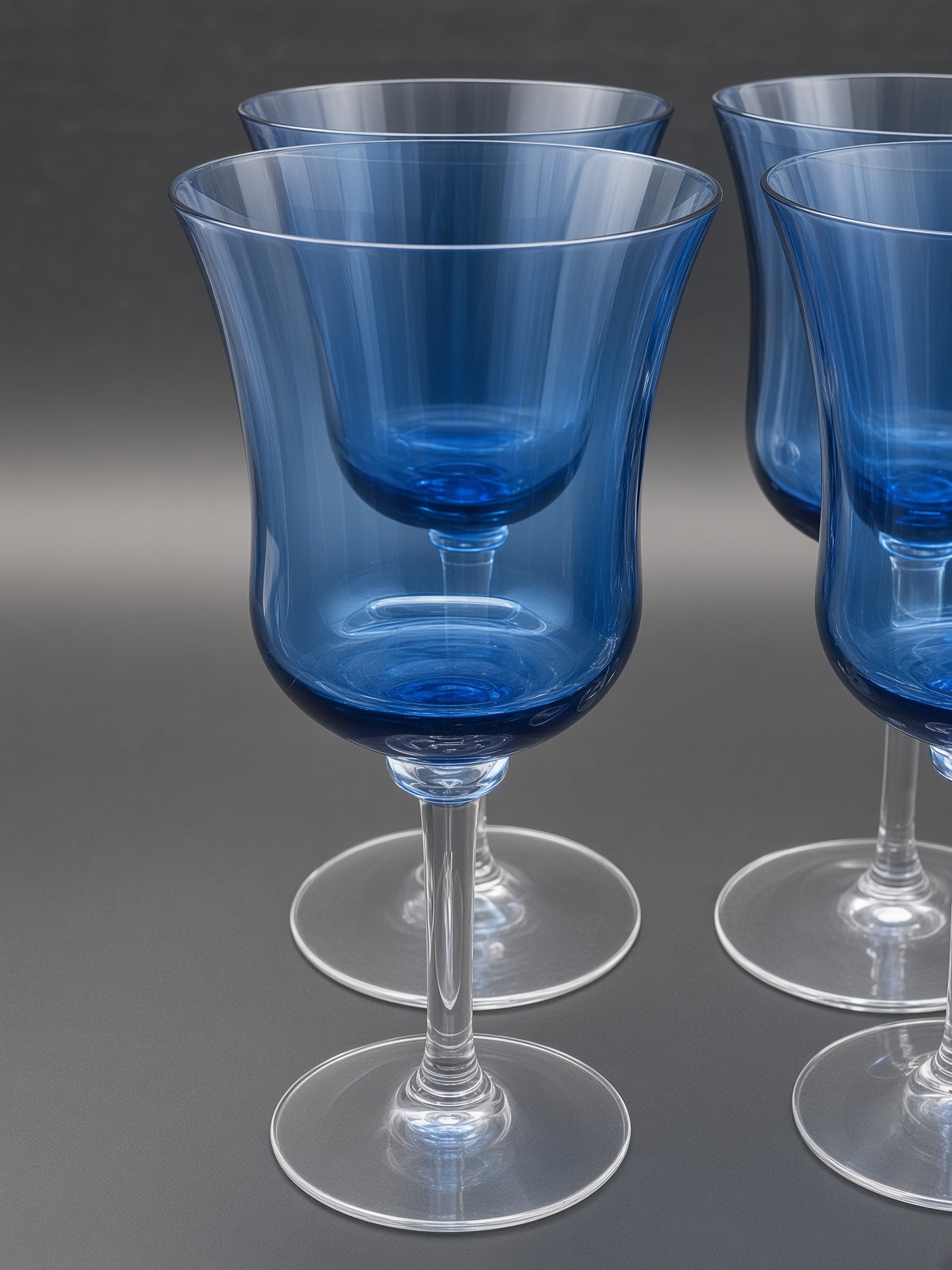 Set of 4 Lenox Ensemble Cobalt Water Goblets LK