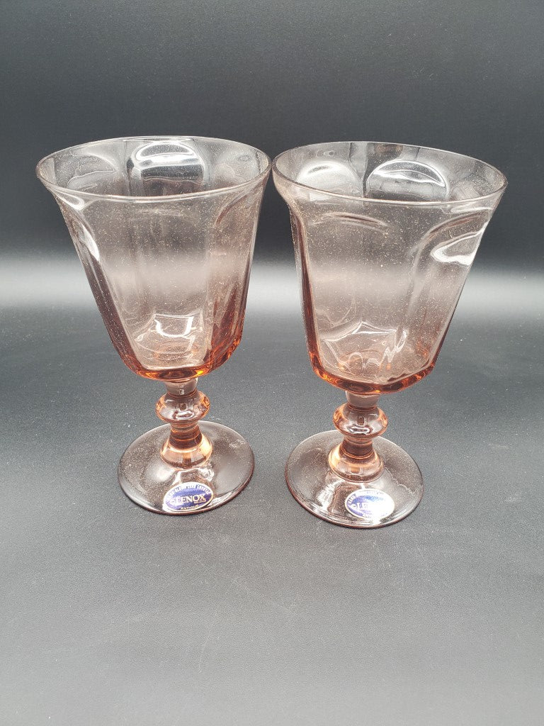 Set of 2 Lenox Antique Rust Wine Glasses LK