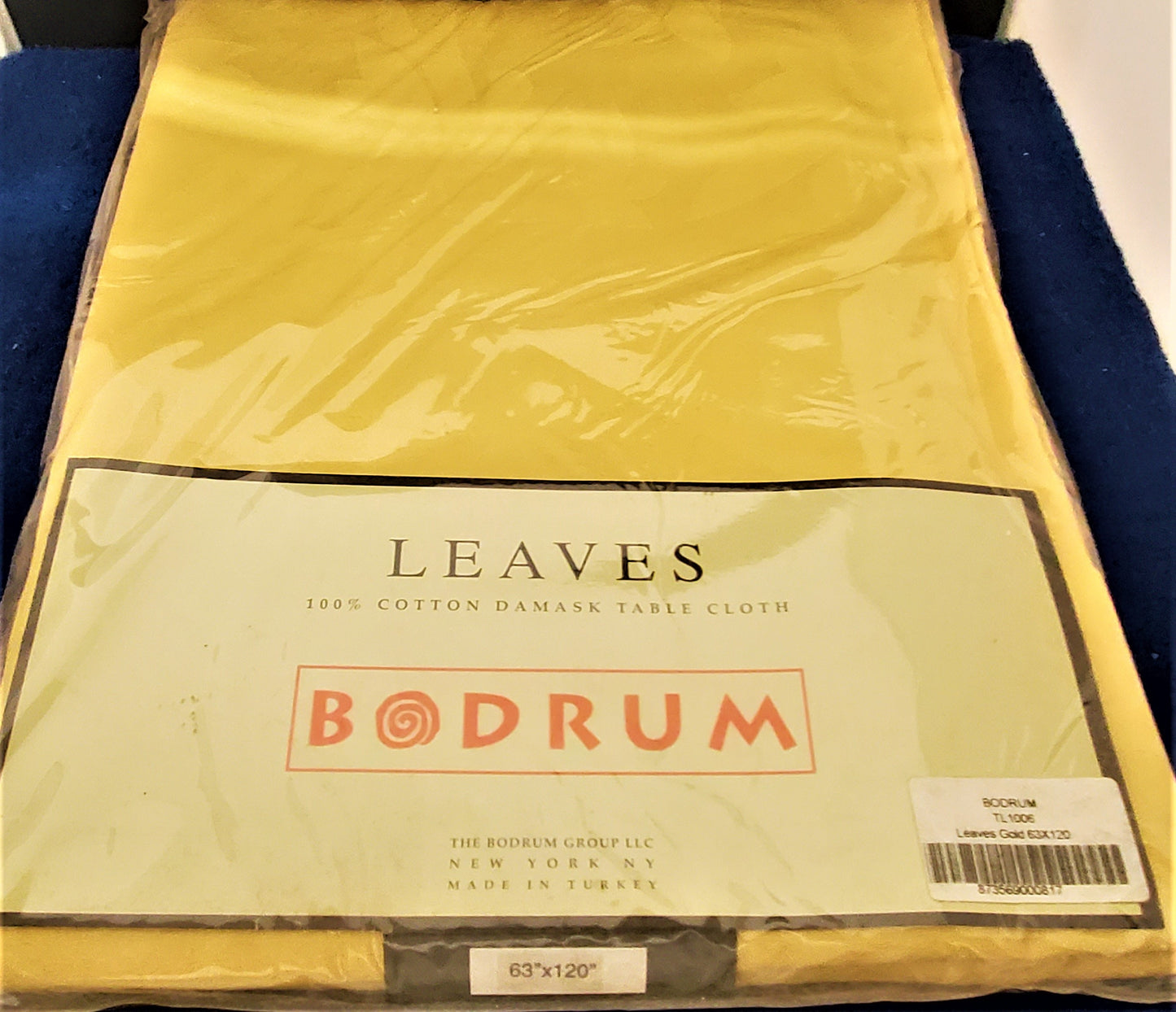 Bodrum Leaves Gold Tablecloth 63"x120"