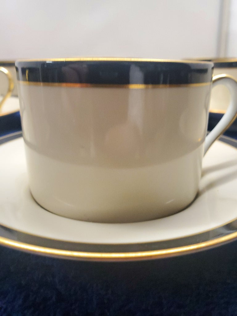 Set of 9 Fitz & Floyd Montmartre Flat Cup and Saucer Sets LK