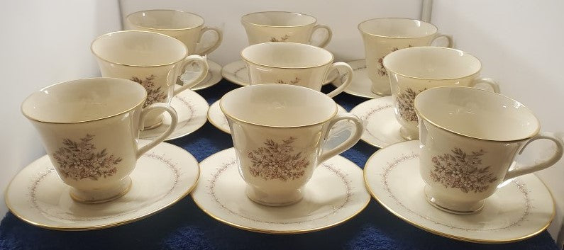 Set of 9 Lenox Medley Cup & Saucer Sets LK