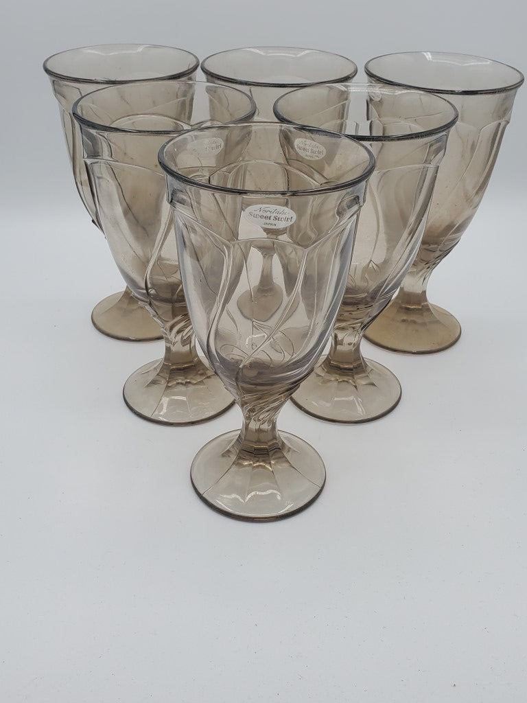 Set of 6 Noritake Sweet Swirl Brown (Tawny) Iced Teas LK