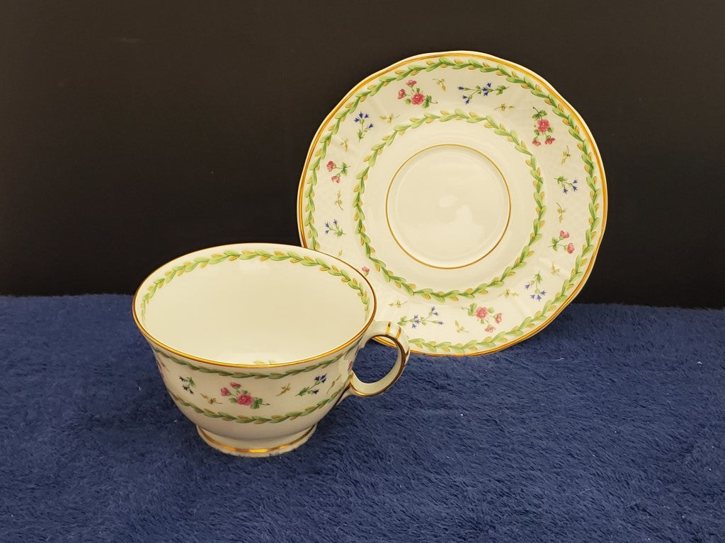 Set of 2 Bernardaud Artois Vert Cup & Saucer Sets