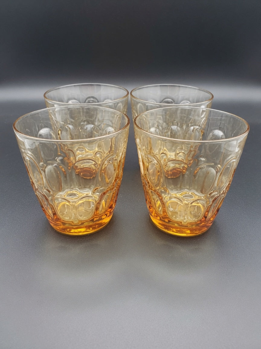 Set of 4 Fostoria Mesa Amber Double Old Fashioneds LK