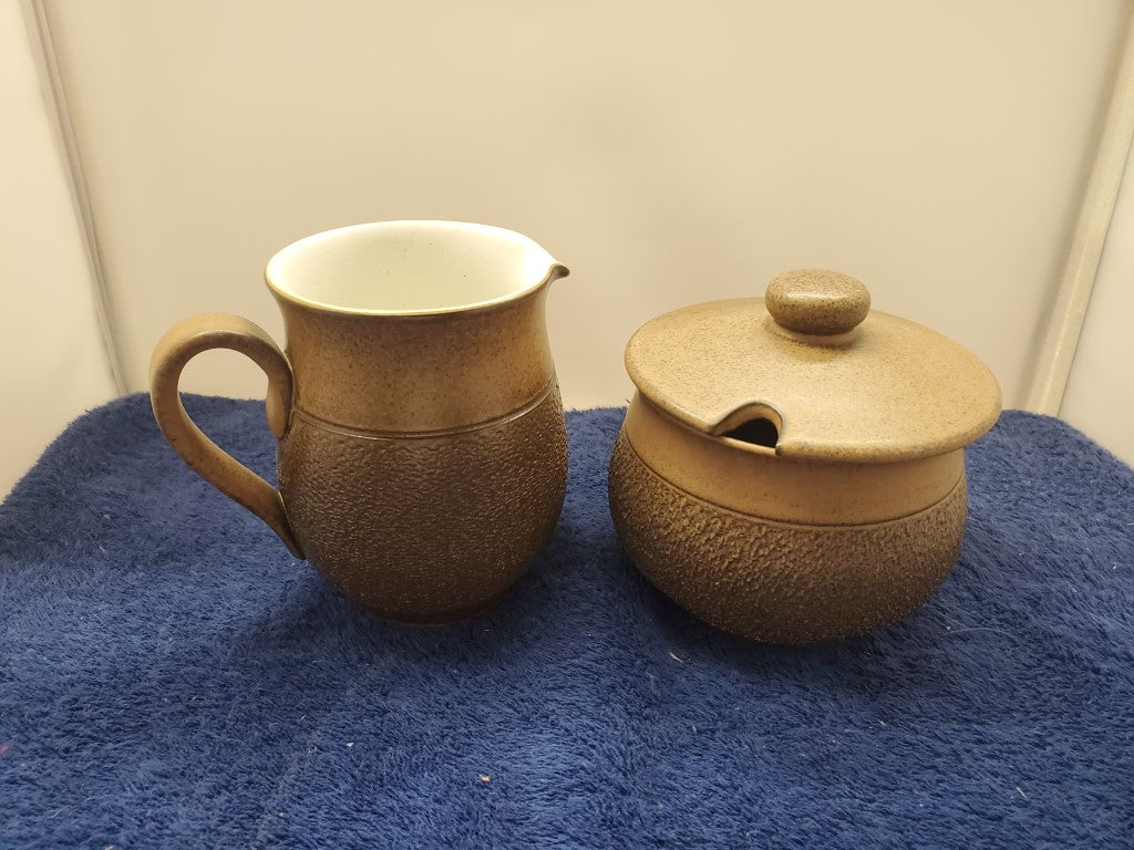 Denby Cotswold Creamer and Sugar Bowl with Lid