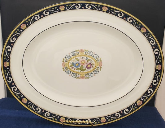 Wedgwood Runnymede Blue 14" Oval Serving Platter LK