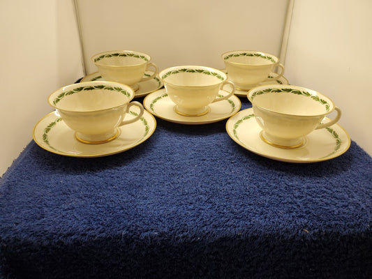 Set of 5 Franciscan Arcadia Cup & Saucer Sets LK