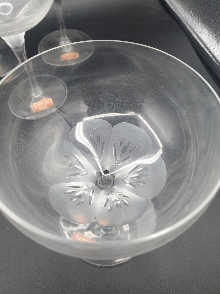 Set of 7 Gorham Acacia Champagne/Tall Sherbet Glasses LK