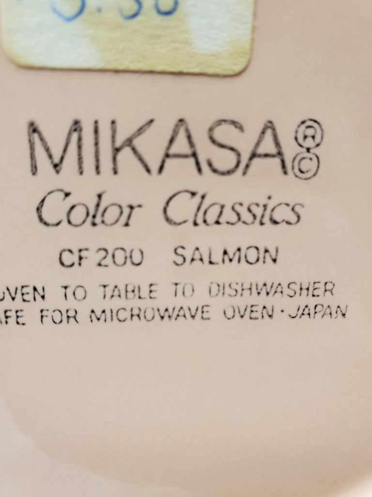 Set of 2 Mikasa Color Classics Salmon Coupe Soup Bowls LK
