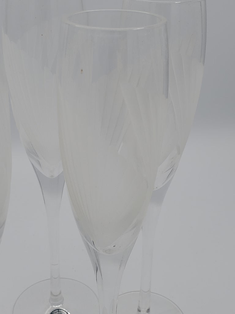 Set of 5 Lenox Crystal Fanlight Champagne Flutes LK