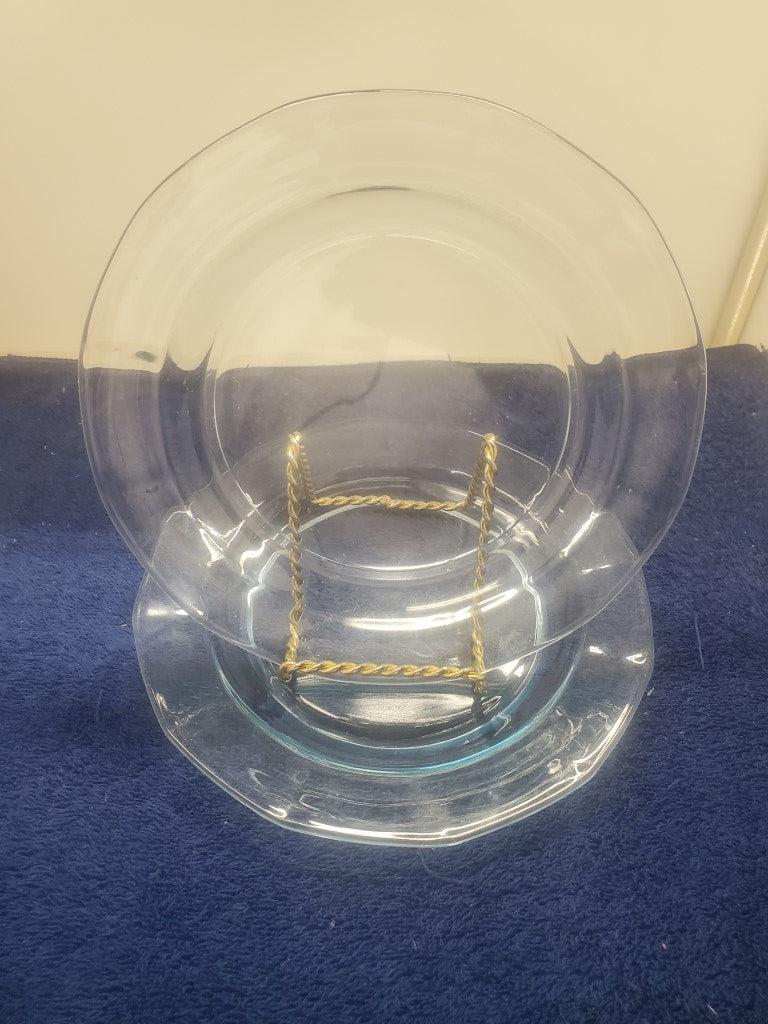 Set of 2 Depression Glass Fairfax Blue Salad Plates SASE102225