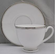 Set of 3 Waterford Kilbarry Platinum Footed Cup & Saucer Sets