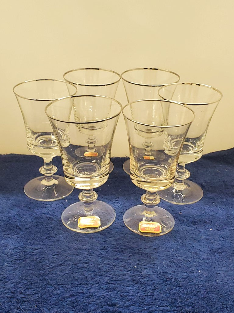 Set of 6 Gorham Crystal First Lady Water Goblets LK
