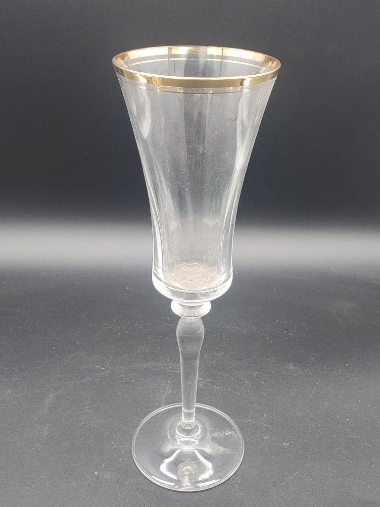 Set of 3 Mikasa Jamestown Gold Champagne Flutes LK