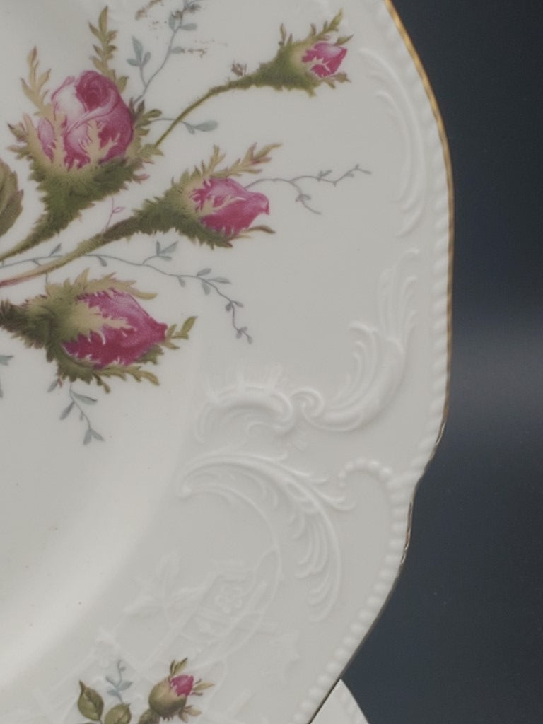 Set of 4 Rosenthal Moss Rose (Sans Souci - Ivory) Dinner Plates LK