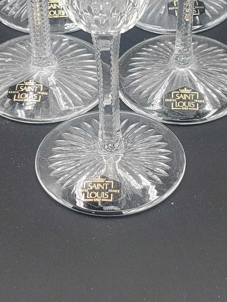 Set of 5 St. Louis Apollo Clear Champagne Flutes LK