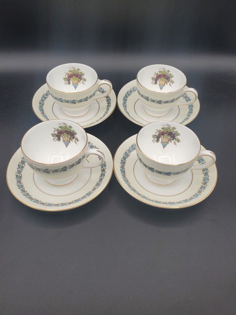 Set of 4 Wedgwood Appledore Cup & Saucer Sets LK