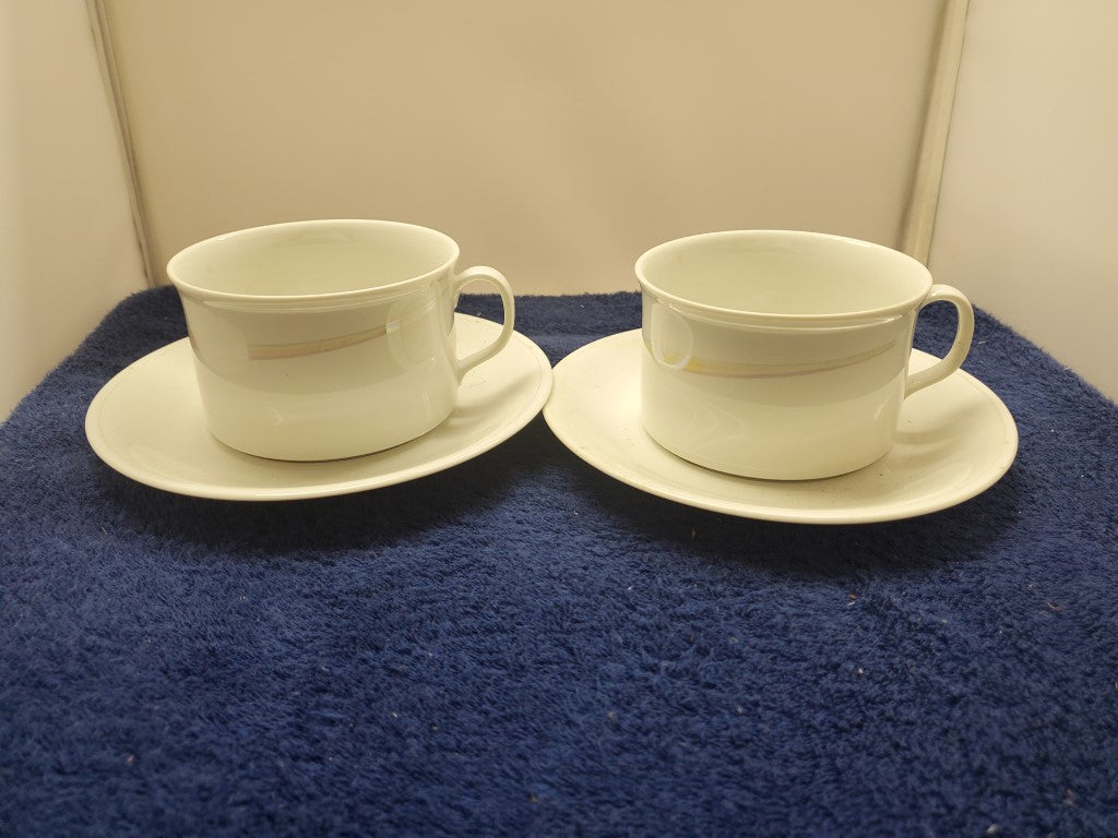 Set of 2 Rorstrand Clair de Lune (S. Ohlen) Cup & Saucer Sets LK