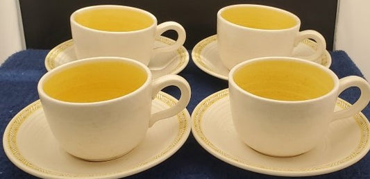 Set of 4 Franciscan Hacienda Gold Cup & Saucer Sets LK
