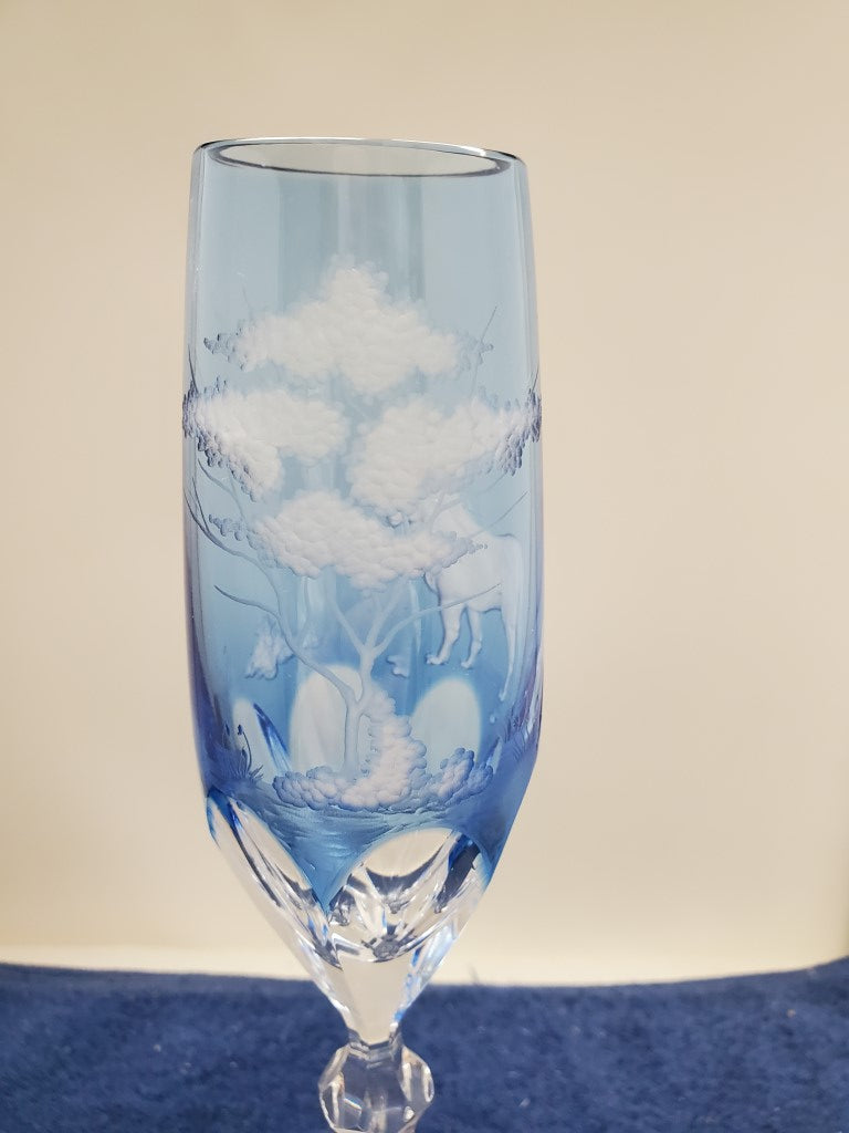 Varga Safari Sky Blue Lion Champagne Flute