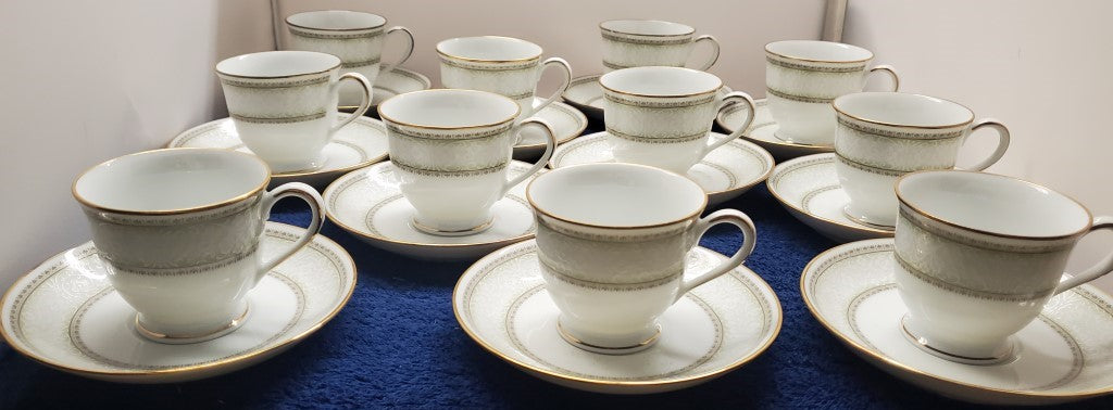 Set of 11 Noritake Eugenia Demitasse Cup & Saucer Sets LK