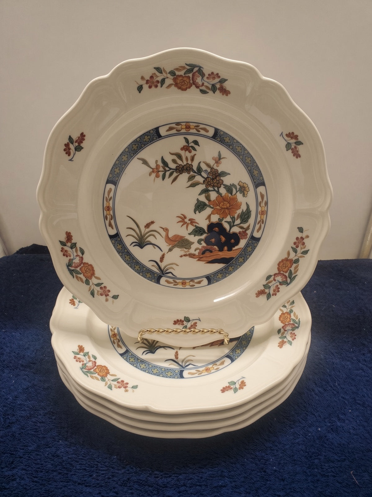 Set of 5 Wedgwood Chinese Teal Salad Plates LK