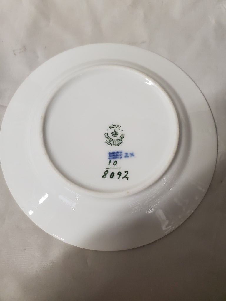 Set of 5 Royal Copenhagen Blue Flowers Braided Bread & Butters (8092)