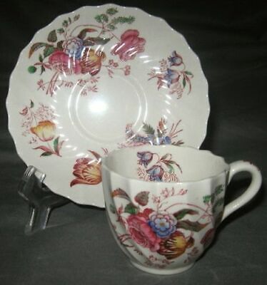 Set of 4 Spode Antoinette Demitasse Cup & Saucers (Footed)