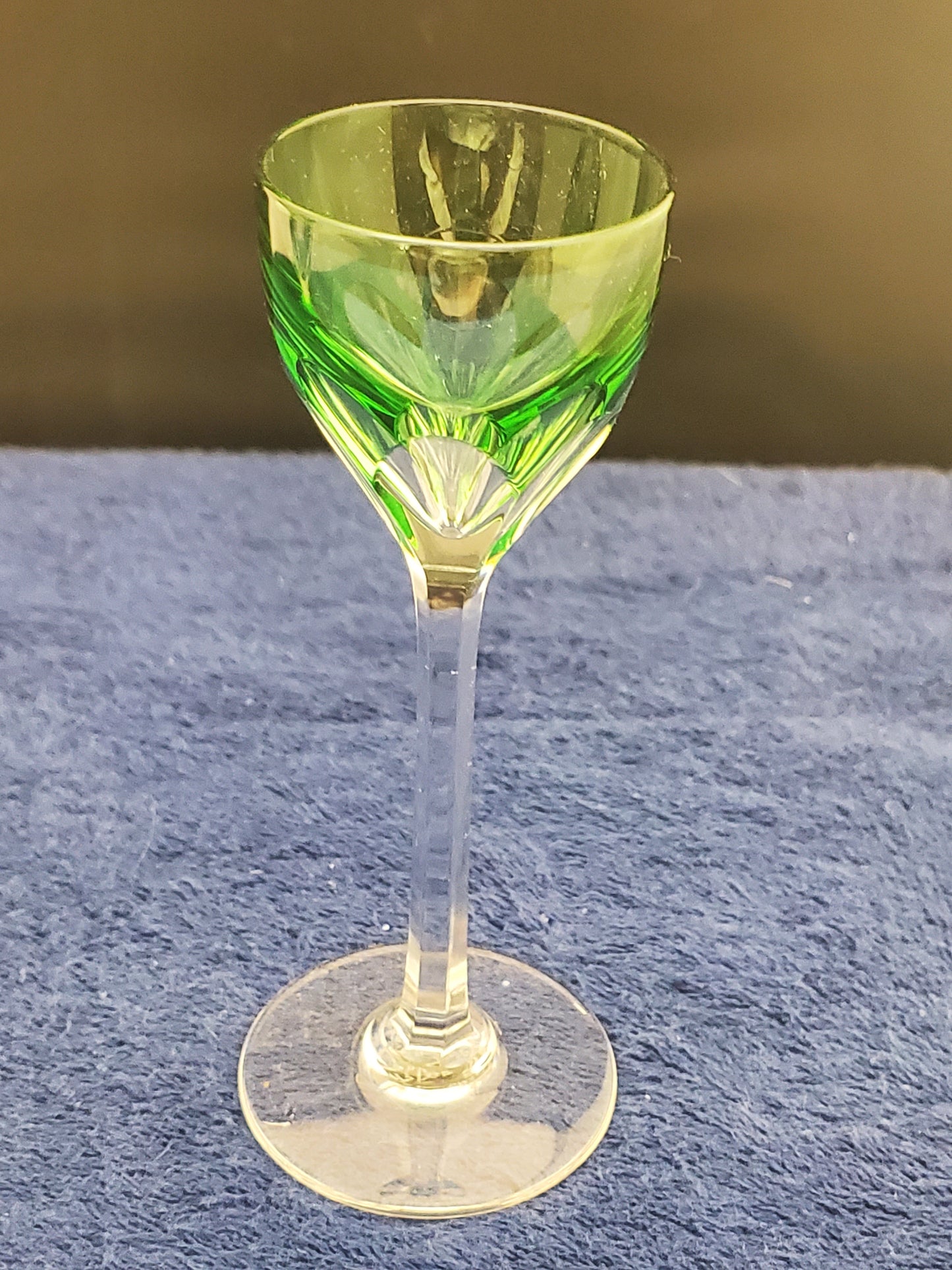 Set of 2 Baccarat Genova (Cut) Cordials - Green