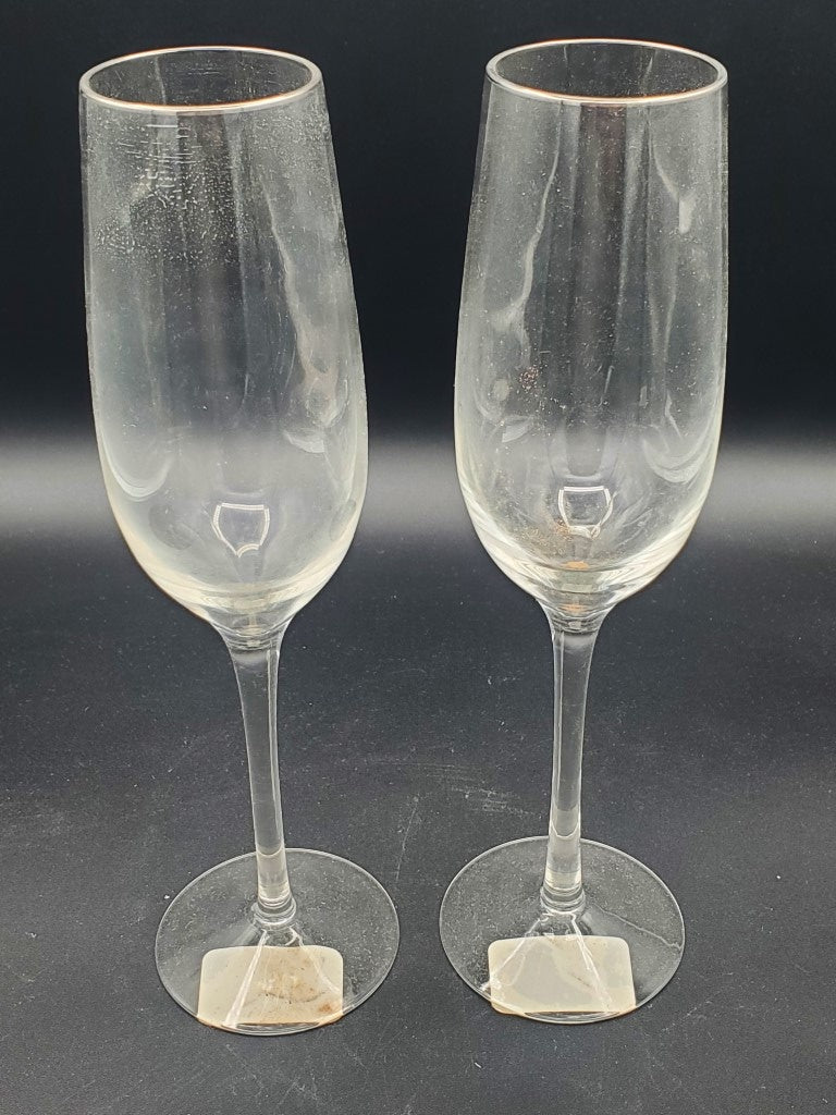 Set of 2 Lenox Solitaire Champagne Flutes LK