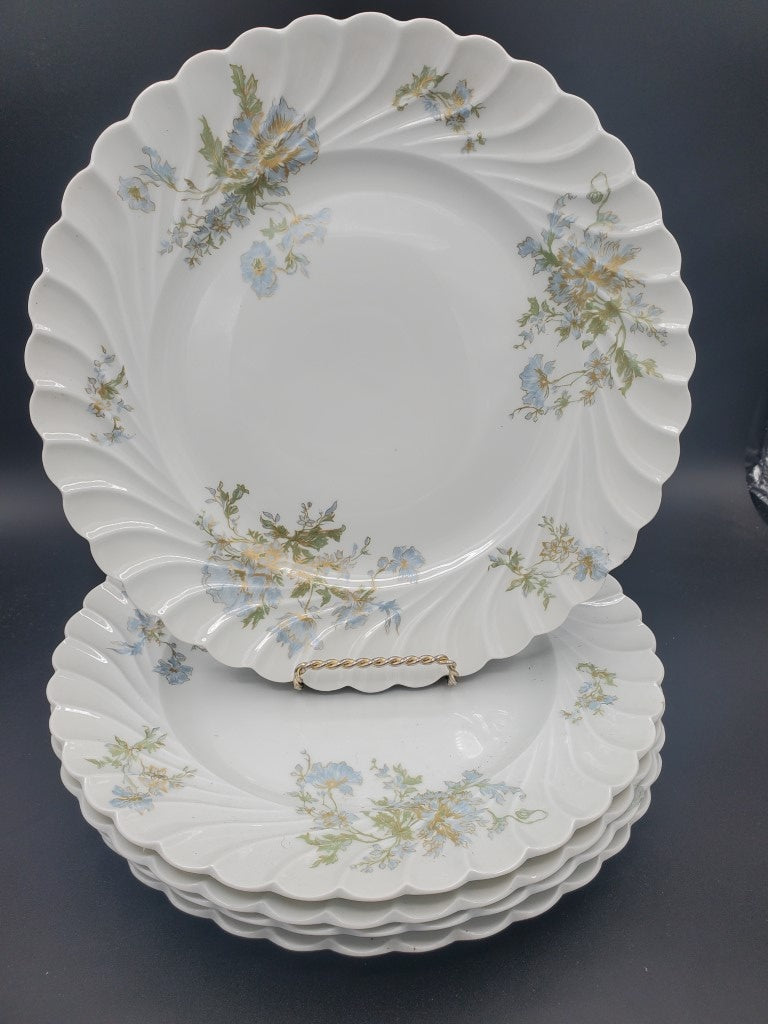 Set of 5 Haviland Margaux Dinner Plates LK