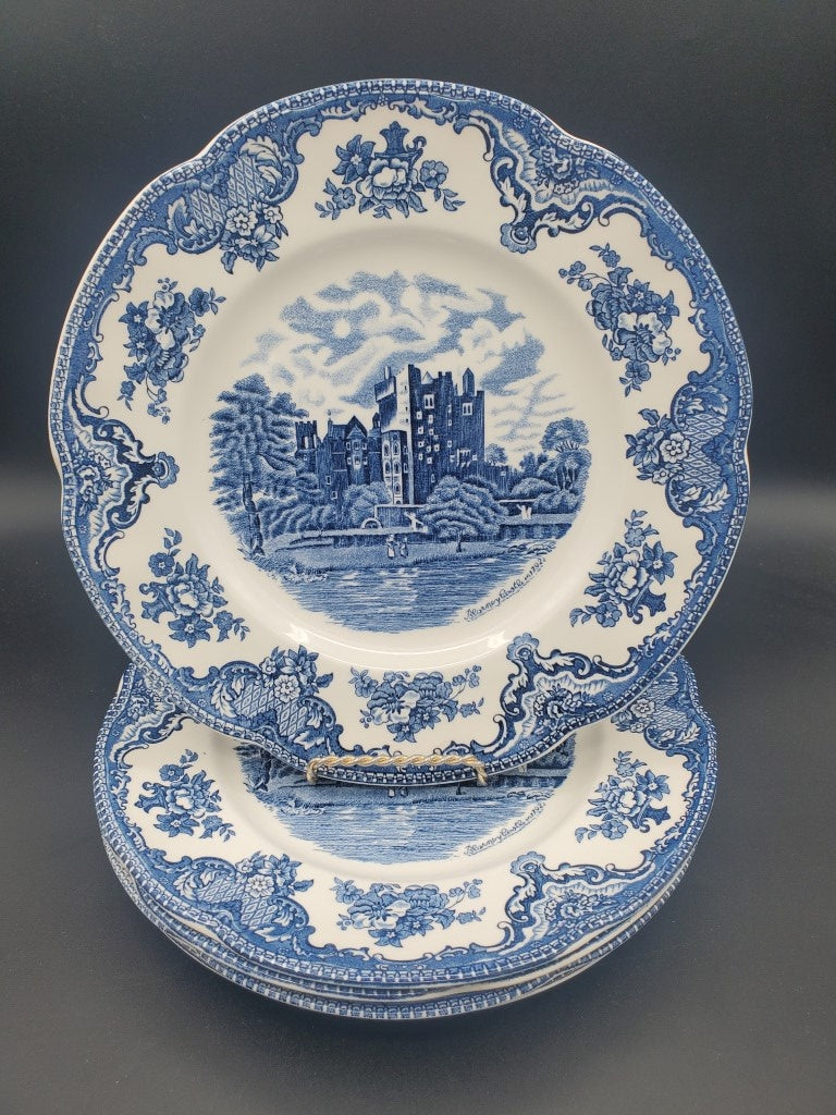 Set of 5 Johnson Brothers Old Britain Castles Blue (England) Dinner Plates LK