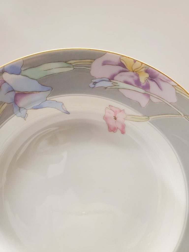Set of 4 Mikasa Charisma Gray Rim Soup Bowls LK