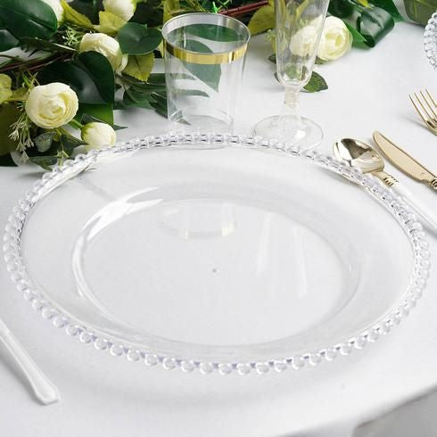 Set of 8 Ten Strawberry Street Belmont Clear 13" Round Platter/Charger – Classic