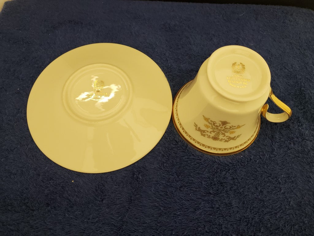 Set of 5 Lenox Castle Garden Cup and Saucer Sets