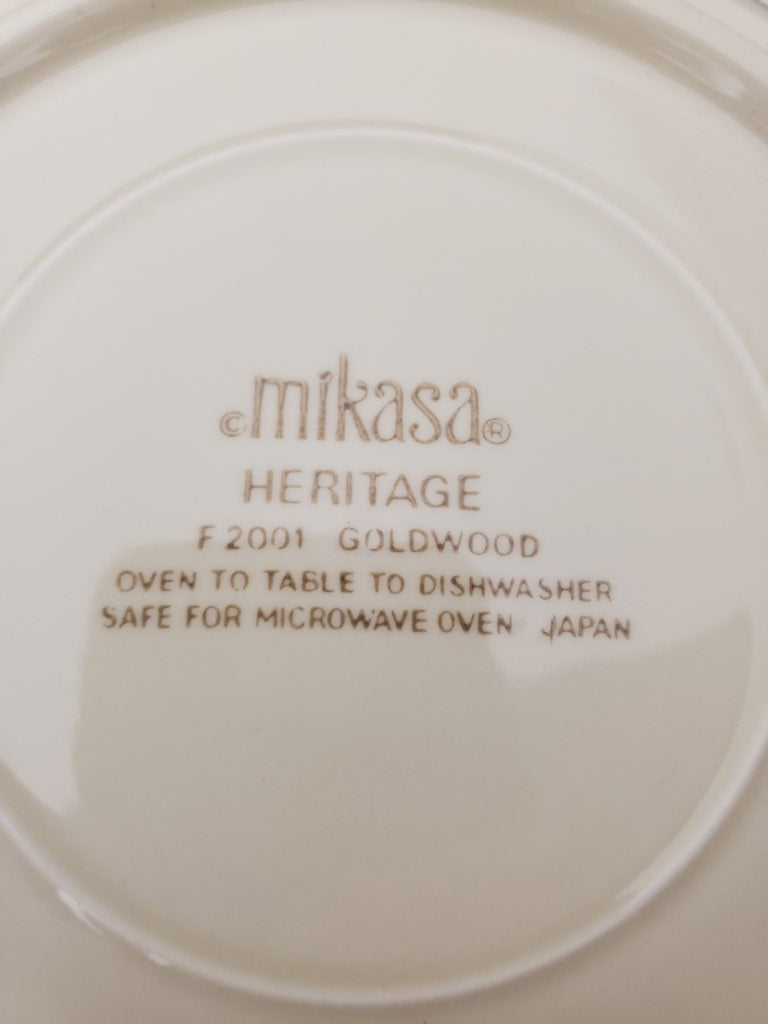 Set of 2 Mikasa Goldwood Rim Soup Bowls LK