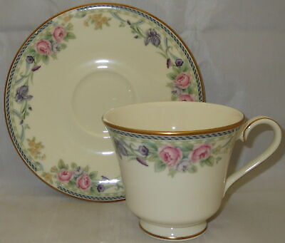 Set of 4 Royal Doulton Eleanor Footed Cup & Saucer Sets