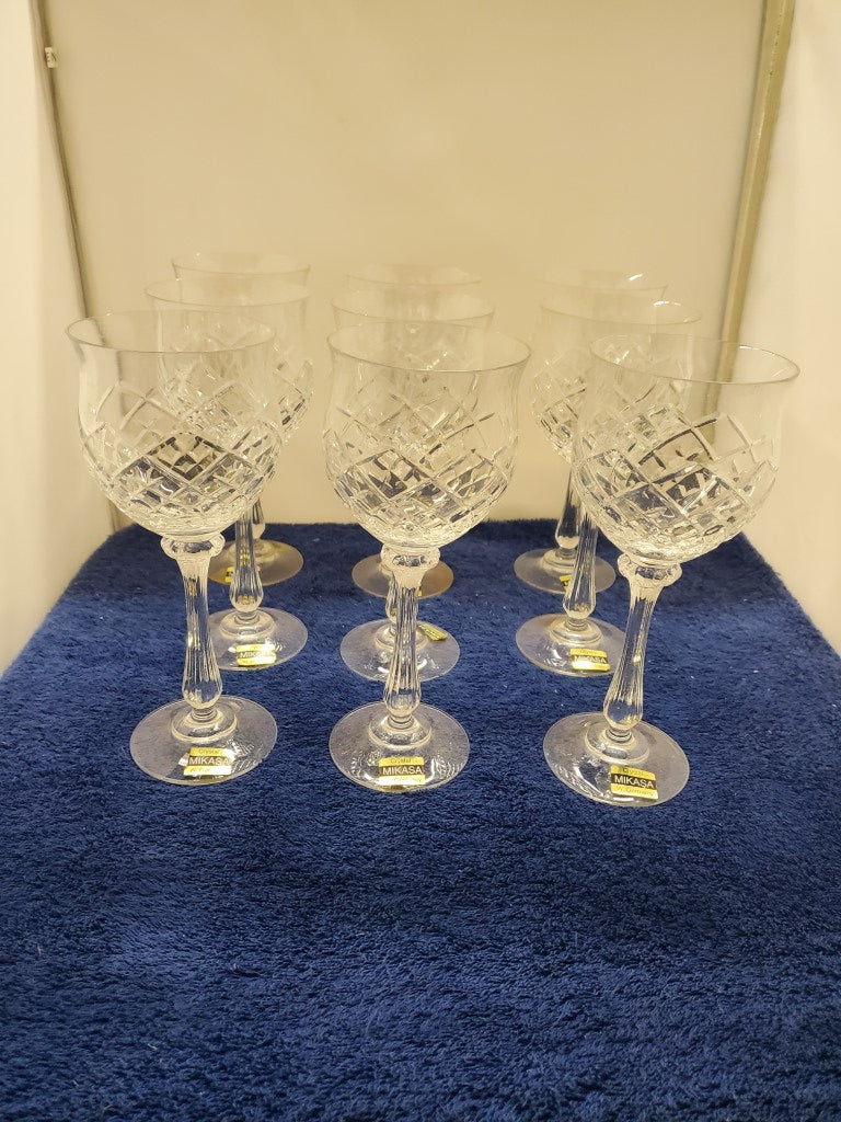 Set of 9 Mikasa Montclair Wine Glass LK
