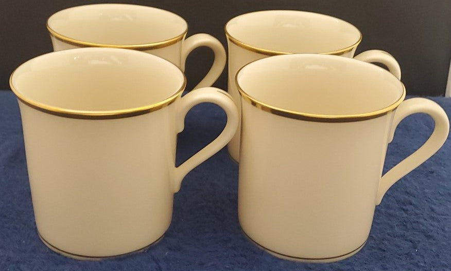 Set of 4 Lenox Eternal Restyled Mugs (Stripe Handle)